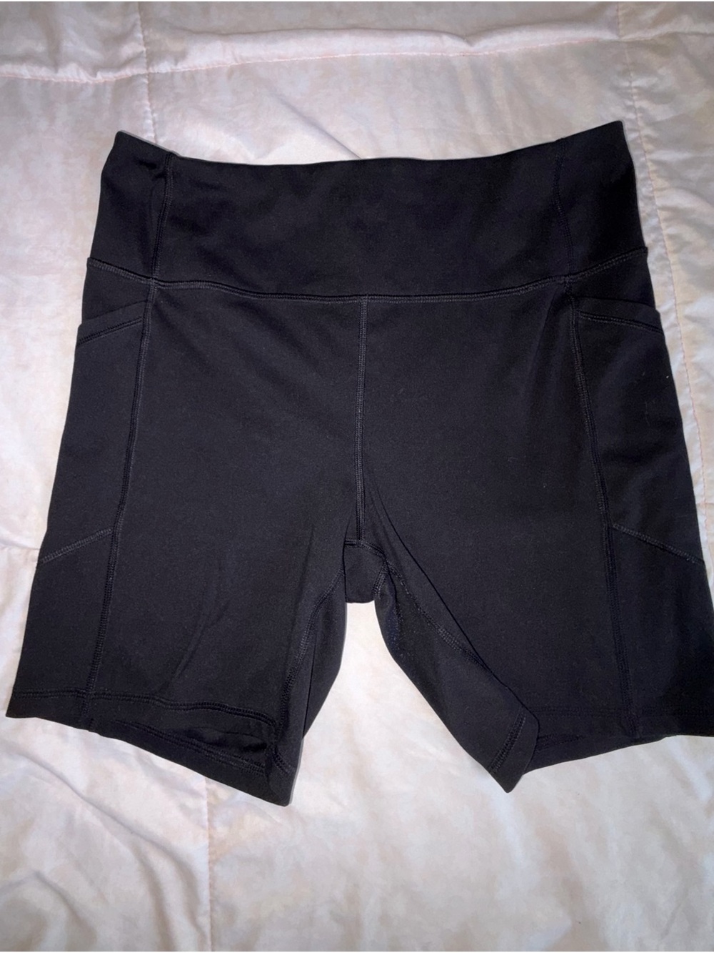 Avia Black High-Rise Bike Shorts with Side Paneling